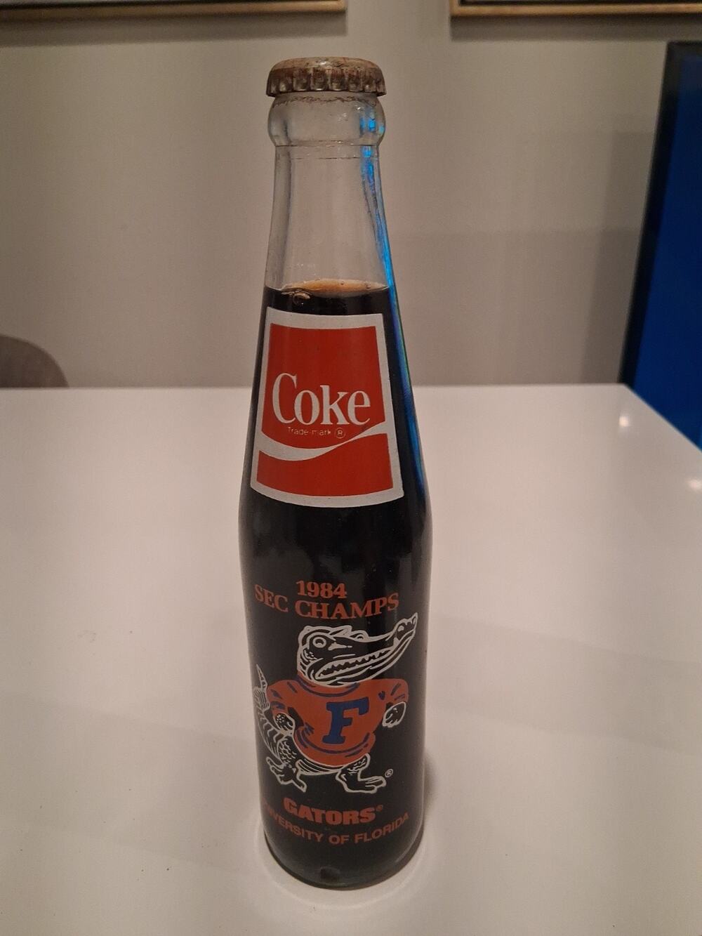Vintage 1984 Florida Gators SEC Champions Coca Cola Bottle 10oz Full Sealed